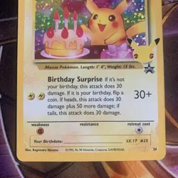Pokemon Birthday Pikachu 24/53 Celebrations Classic Collection Holo NM/M - Image 3