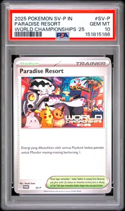 2025 POKEMON INDONESIAN SV-P PROMO #SV-P PARADISE RESORT PSA 10 - Image 1