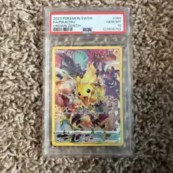 2023 Pokemon SWSH FA/Pikachu Crown Zenith Card 160/159 PSA 10 - Image 1