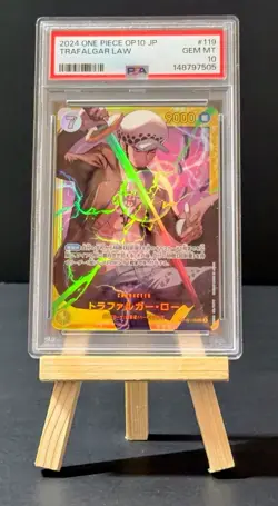 PSA 10 2024 One Piece OP10 JP Trafalgar Law #119 Japanese GEM MT Holo Card - Image 1