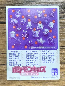 Pokemon Kids' Mini Card Aerodactyl Nintendo Bandai Pocket Monsters 1998 Japan - Image 2