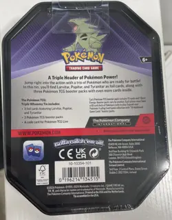 Pokemon TCG: Tyranitar Triple Whammy Collectors Tin - Factory Sealed - Image 2