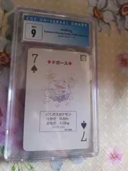 Koffing Green Deck Playing Cards 7 of Spades 1996 Pokemon Japanese Graded CGC 9 - Image 1