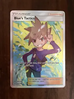 Blue's Tactics - 231/236 - Pokemon Unified Minds Sun & Moon Full Art Card NM - Image 1