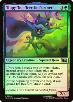 NM Foil Tippy-Toe, Terrific Partner, MTG, Super Heroes, Magic the Gathering, 734 - Image 1