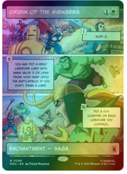 Origin of the Avengers - Foil - Borderless Marvel Super Heroes - Image 1