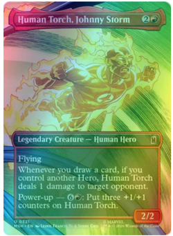 Human Torch, Johnny Storm - Foil - Borderless Marvel Super Heroes - Image 1