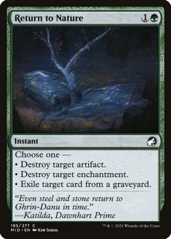 FOIL Return to Nature (195) Innistrad: Midnight Hunt MID MTG Magic - Image 1