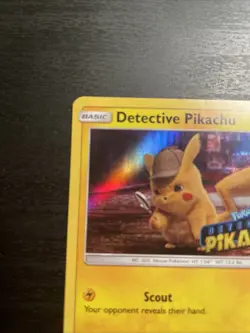 Pokemon 2019 Sun & Moon Promo Card Detective Pikachu SM170 Stamped Holo Rare - Image 2