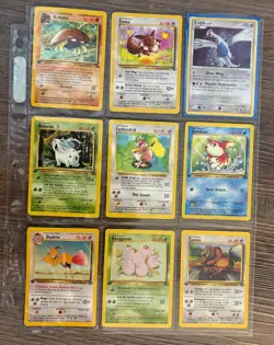 9 pokemon card lot vintage, some first edition NM/LP (Jungle, Fossil) - Image 3