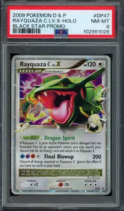 Pokemon Rayquaza LV. X Holo 2009 D&P Black Star Promo #DP47 PSA 8 NM-MT - Image 1