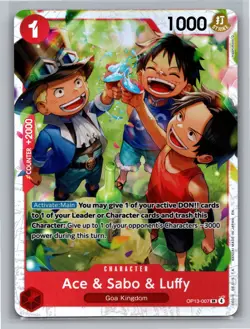 One Piece Carrying On His Will #OP13-007 Ace & Sabo & Luffy - Image 1