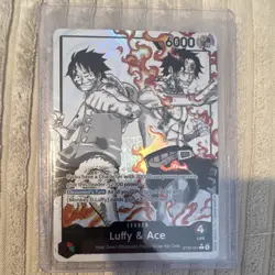Bandai One Piece Card Game Luffy & Ace Leader ST30-001 Alt Art Holo English - Image 1