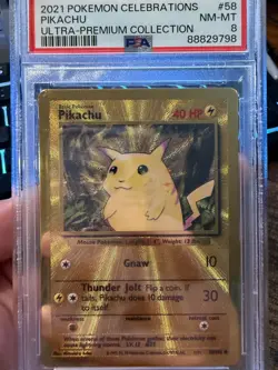 PSA 8 - 2021 Pokemon Celebrations UPC PIKACHU Gold Metal Card #58 - Image 1