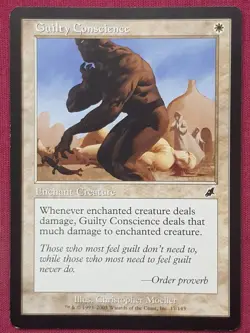 Magic The Gathering SCOURGE GUILTY CONSCIENCE white card MTG - Image 1