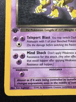 1st Edition Dark Alakazam 18/82 Team Rocket Pokemon Card Rare MP - Image 5