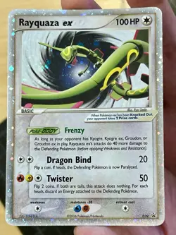 Rayquaza EX 039 Pokemon Black Star Promo Holo Rare Card -Galaxy SwirlU Vintage - Image 1