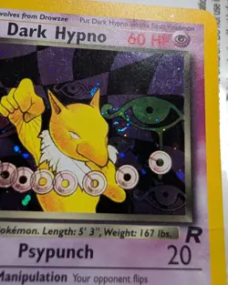 Pokemon Card Team Rocket Dark Hypno 9/82 Unlimited Holo Rare SWIRL - Image 3