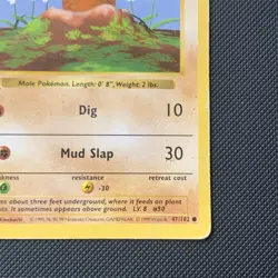 Pokemon DIGLETT Base Set Shadowless 1st Edition Common Card 047/102 Vintage 1999 - Image 4
