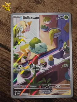 Pokemon TCG Bulbasaur Illustration Card Stellar Crown 143/142 NM Condition - Image 1