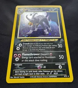 Houndoom 4/75 Neo Discovery Holo Rare Pokemon Card 2001 LP Vintage - Image 3