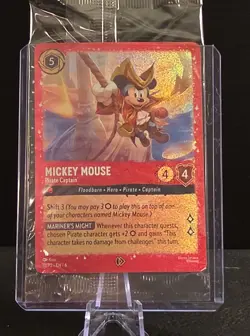 Sealed MINT Mickey Mouse - Pirate Captain 18 Disney Lorcana Promo Cards Holo - Image 1