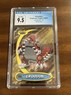Topps Pokemon Advanced Groudon Silver Foil CGC 9.5 Blue Pop2 Top Pop - Image 1