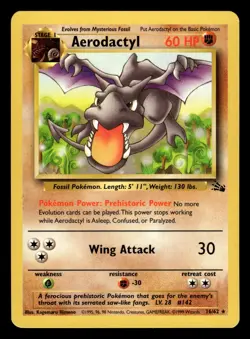 Aerodactyl 16/62 Rare Fossil Set Pokemon Card - Image 1