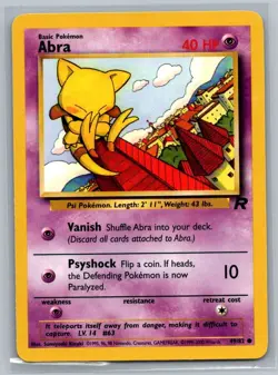 Abra 49/82 Team Rocket 1st Edition Rare Pokemon TCG 2000 - Image 1
