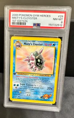 2000 Pokemon GYM HEROES 1st edition MISTY'S CLOYSTER #29 RARE PSA 8 NM-MT - Image 1