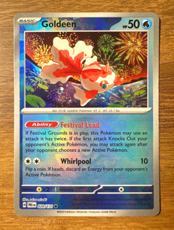 Pokemon TCG S&V Prismatic Evolutions Goldeen 020/131 Pokeball Reverse Holo Card - Image 1