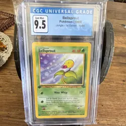 CGC Blue Label 9.5 GEM MINT 1st Edition Bellsprout 1999 Jungle #49/64 Pokemon - Image 1