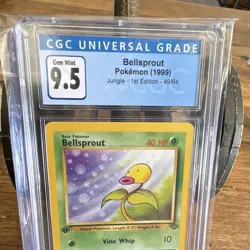 CGC Blue Label 9.5 GEM MINT 1st Edition Bellsprout 1999 Jungle #49/64 Pokemon - Image 2