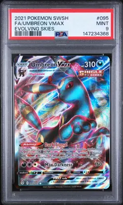 2021 Pokemon Sword & Shield Evolving Skies Umbreon VMAX Fa PSA 9 #095 Mint - Image 1