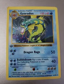 Gyarados Base Set Holo Card 6/102 1999-2000 Shadowless 1st Edition TCG Pokemon - Image 1