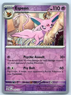 Espeon 033/131 Rare Prismatic Evolutions Pokemon Reverse Holo NM - Image 1