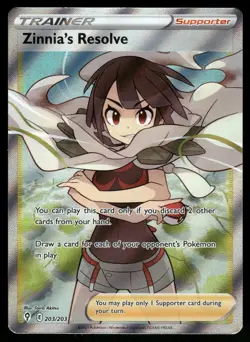 Zinnia's Resolve 203/203 Ultra Rare Evolving Skies Pokemon NM - Image 1
