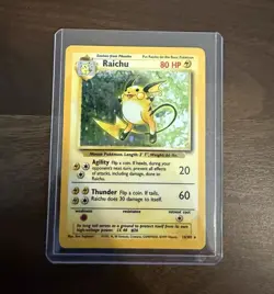 WotC Raichu 14/102 Base Set Holo Rare Holo Unlimited 1999 80 HP English - Image 1
