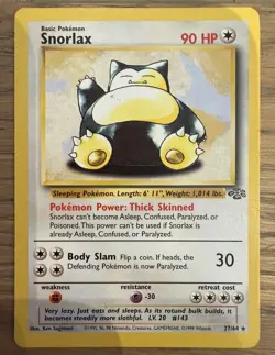 SNORLAX 27/64 Non-Holo Rare Jungle Set Unlimited WOTC 1999 - Pokemon Card - Image 1
