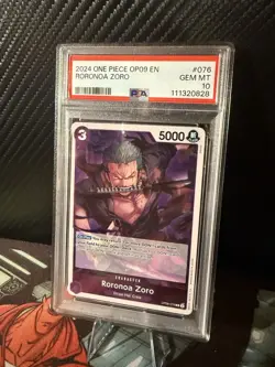 2024 One Piece OP09 En Roronoa Zoro #076 PSA Gem Mint 10 - Image 3