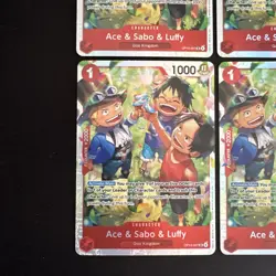 4 One Piece Ace & Sabo & Luffy - Carrying On His Will OP13-007 SR Foil NM - Image 4