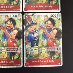 4 One Piece Ace & Sabo & Luffy - Carrying On His Will OP13-007 SR Foil NM - Image 5