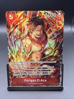 One Piece TCG Portgas D. Ace Illustration Box Promo Card Foil ST15-005 NM - Image 1