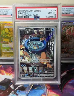 Pokemon Stellar Crown Squirtle 148/142 Illustration Rare Holo PSA 10 GEM MINT - Image 2