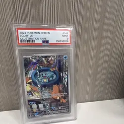 Pokemon Stellar Crown Squirtle 148/142 Illustration Rare Holo PSA 9 - Image 1