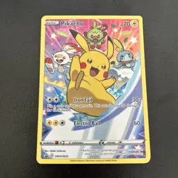 Pokemon Pikachu TCG Full Art Holo Black Star Promo Card SWSH020 NM - Image 1