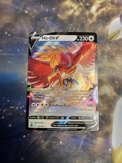 Ho-oh V 140/195 Holo Ultra Rare Silver Tempest Pokemon Card - NM - Image 1