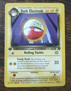 Dark Electrode 34/82 1st Edition Team Rocket Non Holo Pokemon Card NM - Image 1