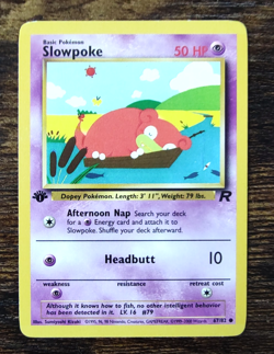 Slowpoke 67/82 1st Edition Team Rocket Non Holo Pokemon Card LP - Image 1