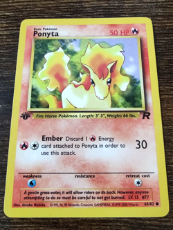 Ponyta 64/82 1st Edition Team Rocket Non Holo Pokemon Card NM - Image 1